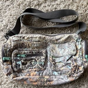 Dakine Blue and Gray Patterned Crossbody Bag